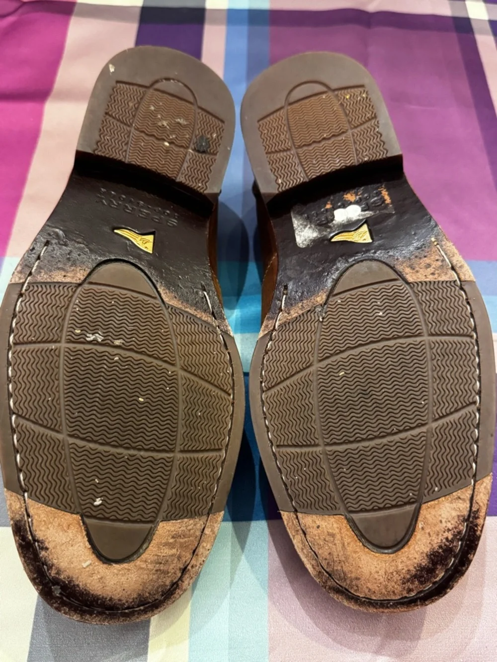 Leather Penny Loafers Moccasin Shoes Men 7.5 back to school Sperry Gold cup